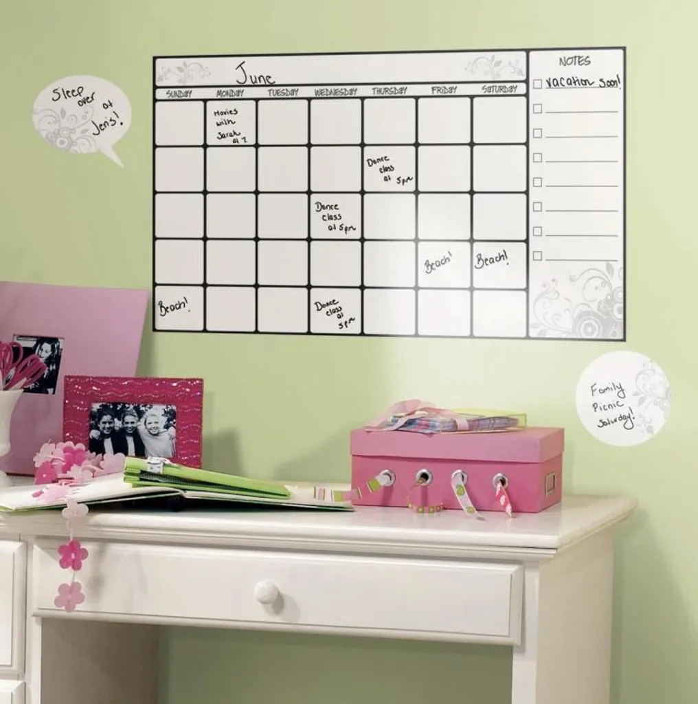 Calendrier effaçable autocollant et repositionnable pour la maison - 2