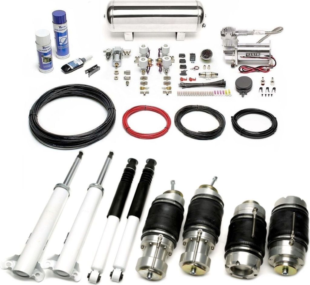 TA Technix Luftfahrwerk Kit sportliche Abstimmung silber für Mercedes 190 W201