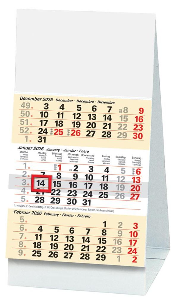 Calendrier de bureau à cloches "Calendrier de bureau 3 Image du produit 