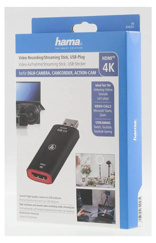 Carte de Capture HDMI 4K vers 1080P HAMA avec Sortie USB-C Rapide - 10