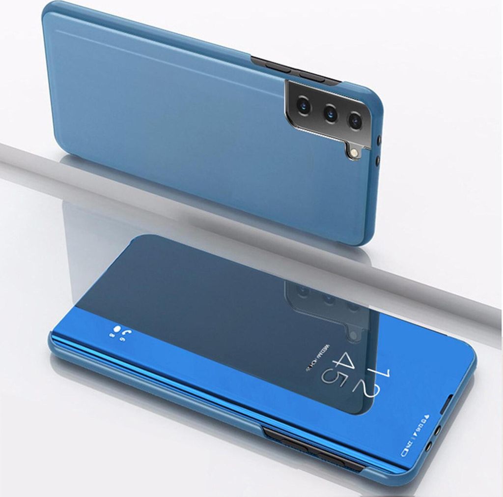 Handyhülle für Samsung Galaxy S22 Smart Cover Schutzhülle Clear View Case Blau