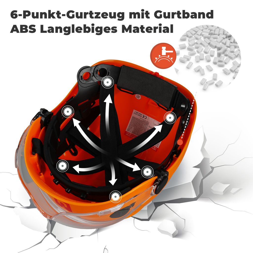 GREEN DEVIL X-Armor Schutzhelm Mit Aktivem Gehörschutz Und Klarem Visier Arbeitshelm ABS Sicherheitshelm EN 397 Industriehelm EN352-konforme SNR 32dB Mit Bluetooth(Grün