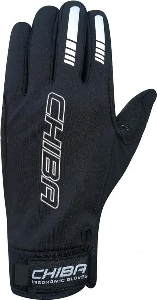 Gants de cyclisme CHIBA Windstopper noirs coupe-vent hiver et mi-saison