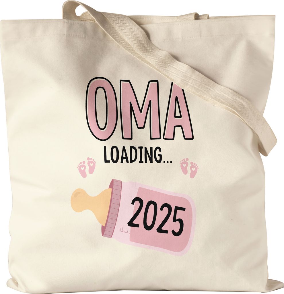 Oma Loading 2025 Jutebeutel Geschenk Werdende Oma Babynews Mit Ladebalken Schwangerschaft Geschenkidee