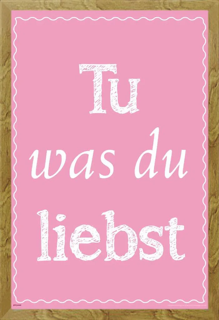 Motivational - Poster - Fai ciò che ami + cornice rimovibile, Shinsuke® Maxi MDF oak, vetro acrilico