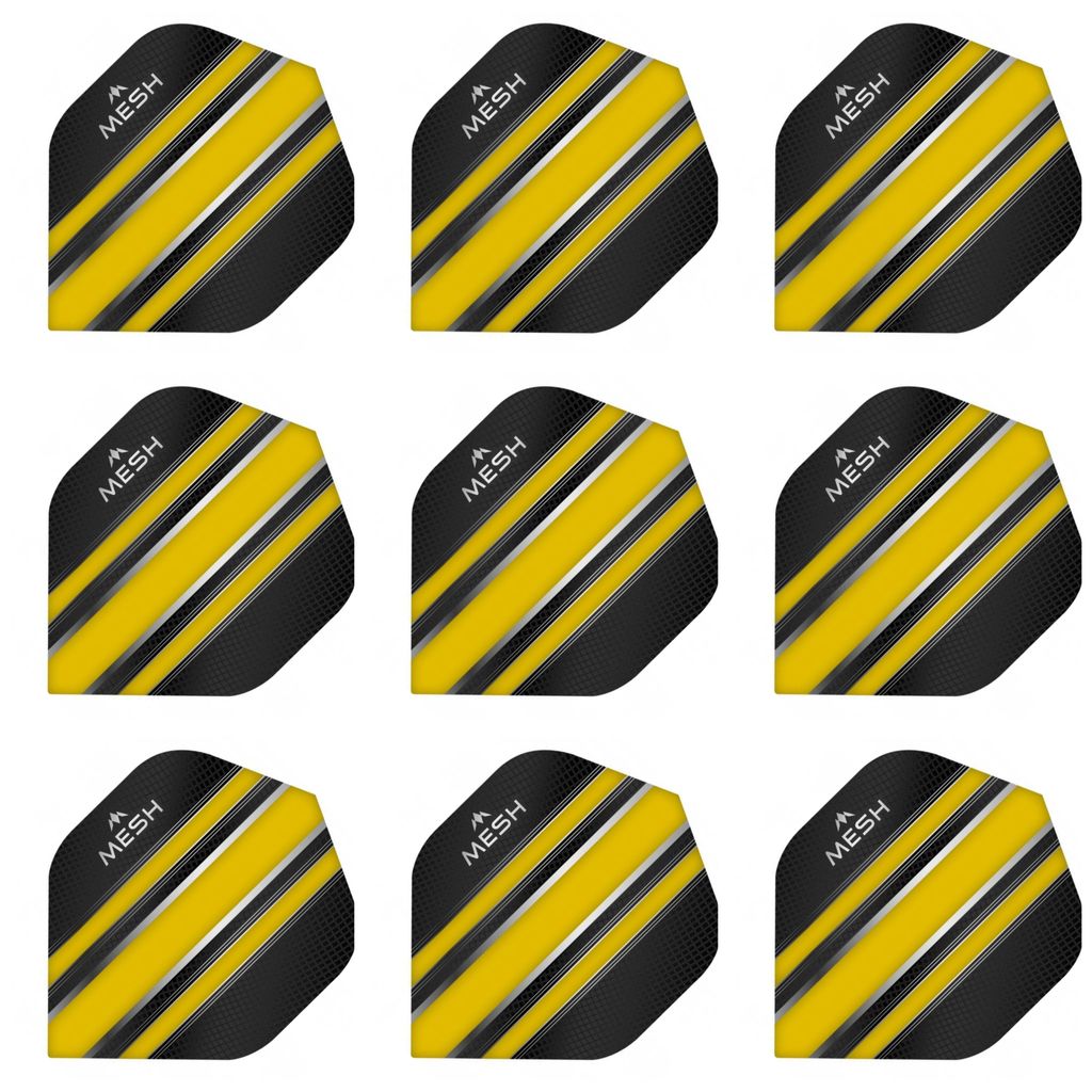 3 Set = 9 Dart Flight Dart Flights Mission Mesh Flight Standard 100 Mikron Gelb