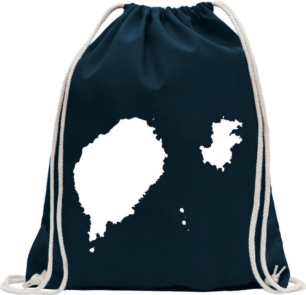 Kiwistar - Turnbeutel - dunkelblau - São Tomé und Príncipe - Fun Rucksack Sport Beutel Gymsack Baumwolle mit Ziehgurt