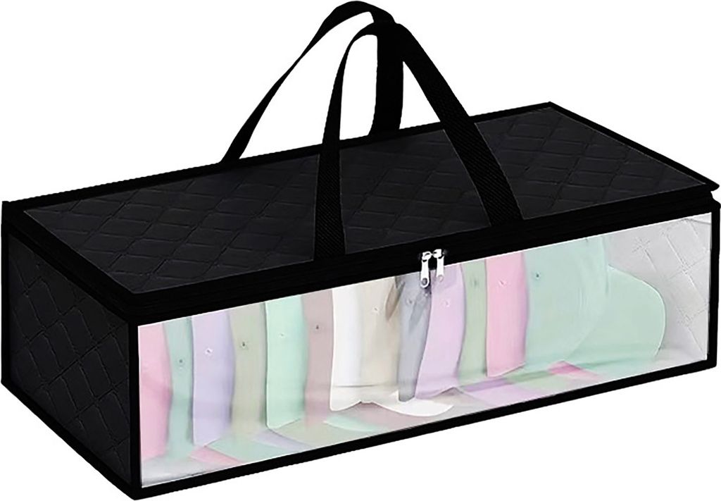 Aufbewahrungstasche für Baseballmützen, großes Fassungsvermögen, durchsichtiges Fenster, staubdicht, faltbar, tragbar, mit Griff, Reißverschlu...