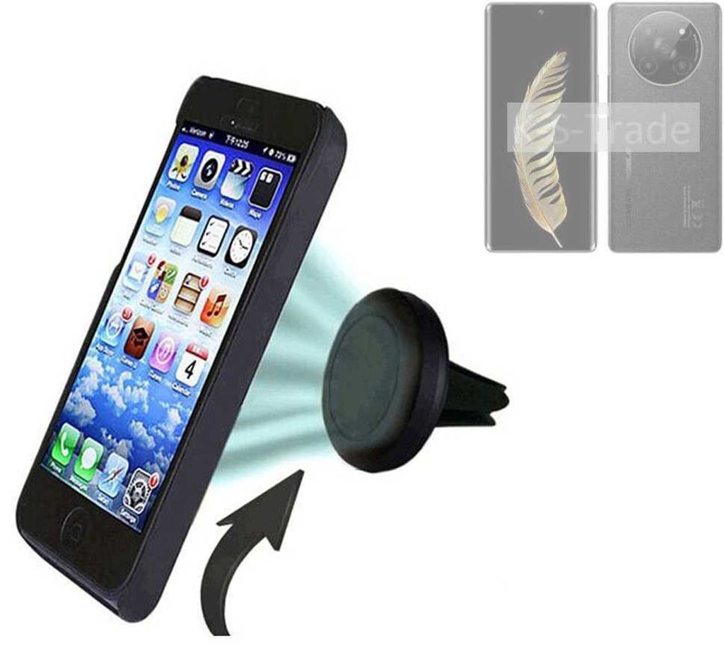 K-S-Trade Kompatibel mit General Mobile GM Phoenix 5G Auto Handy Halterung KFZ Halter Lüftungsgitterhalterung Air Vent mount Smartphone Halter