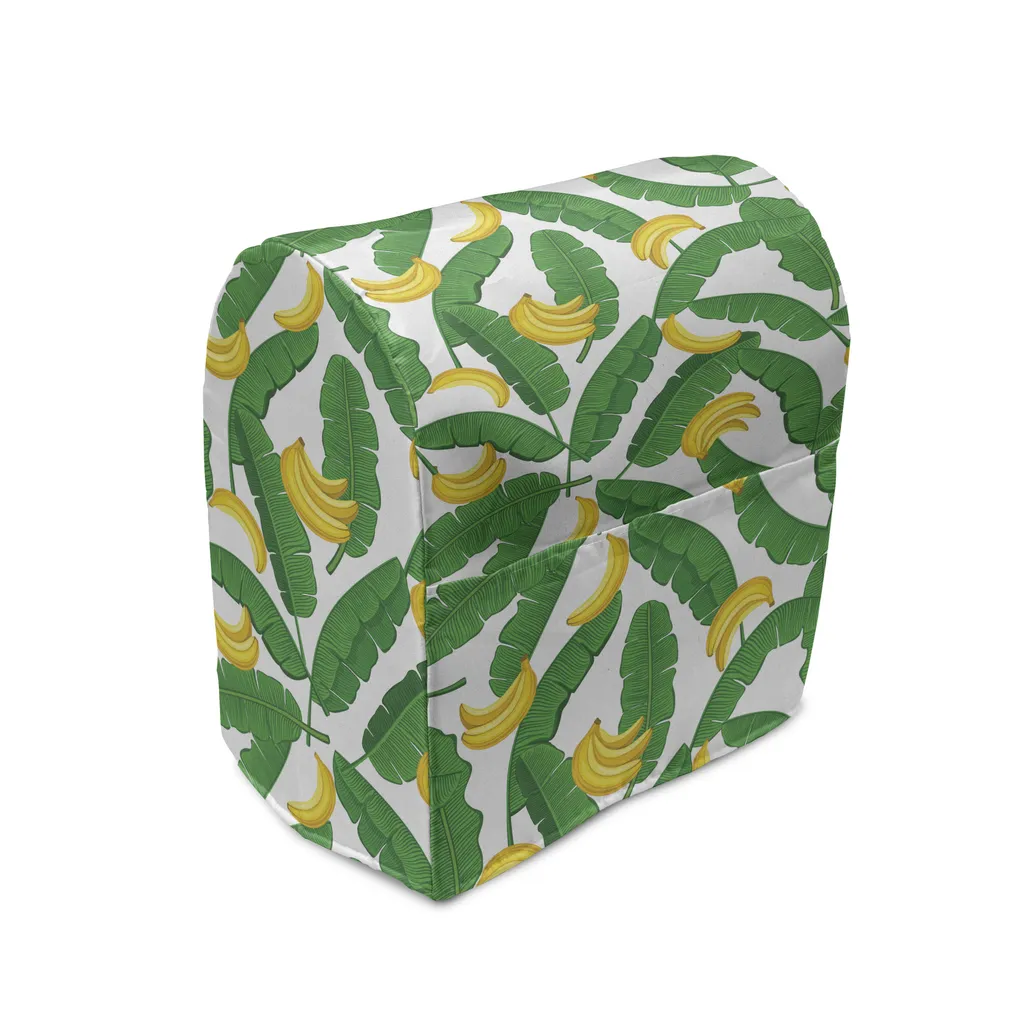 ABAKUHAUS Housse Mixeur Botanique Banana Art Vert Chasseur 36x39x24 cm