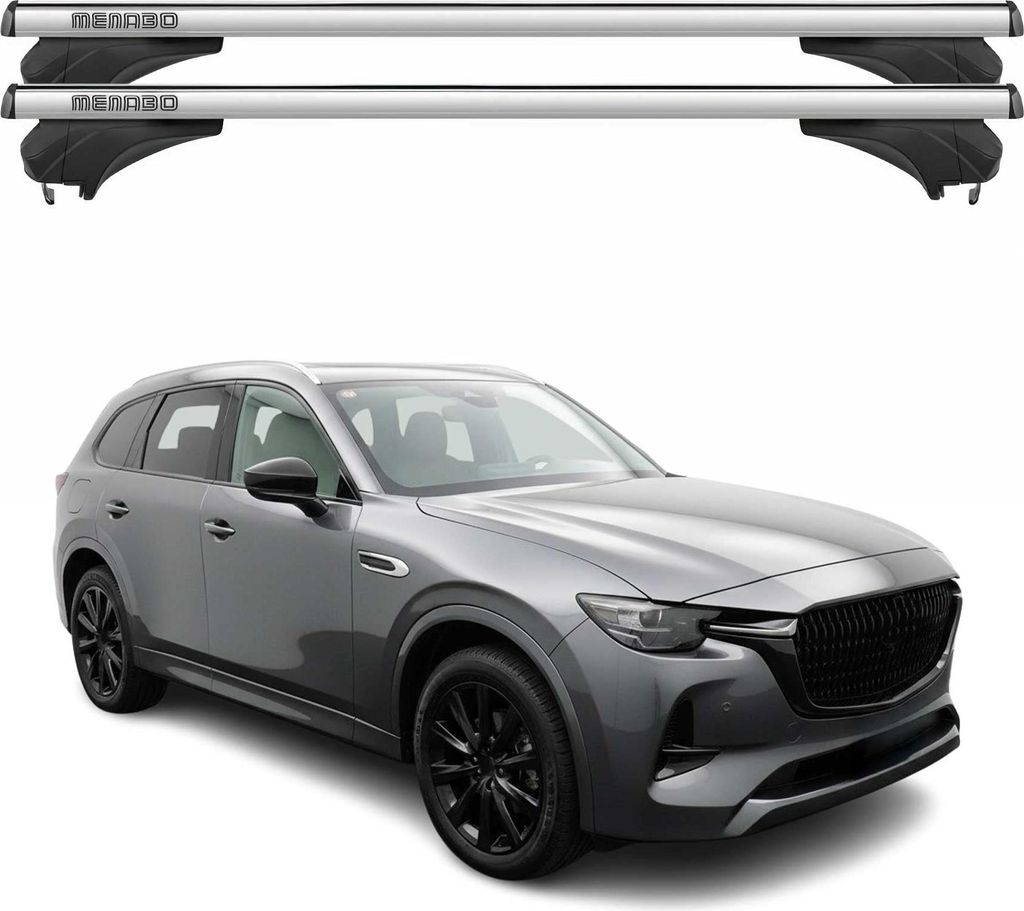 Menabo Dachträger Grundtäger für Mazda CX-80 2024-2025 Aluminium Silber 2 tlg