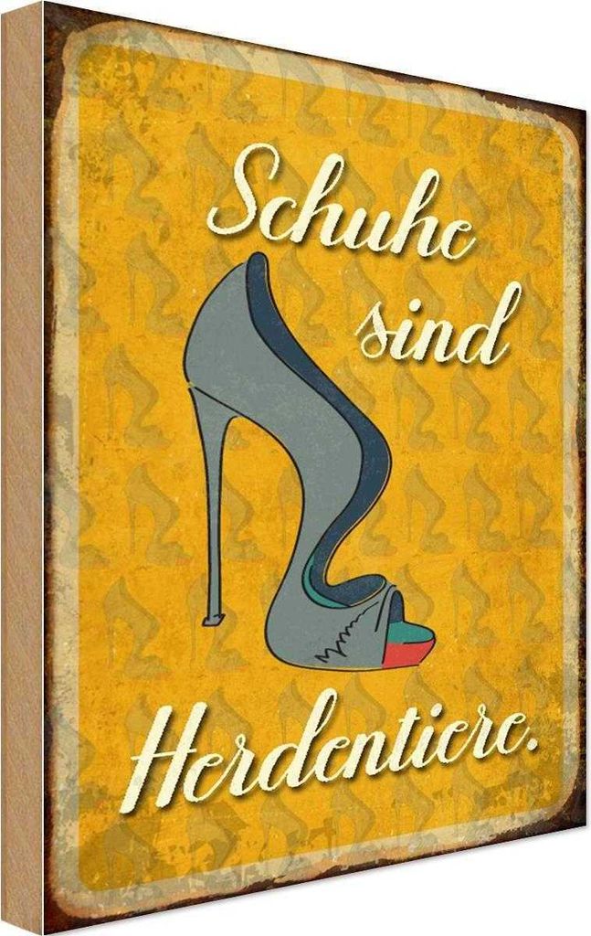 vianmo Holzschild 30x20 cm Schuhe sind Herdentiere Dekoration