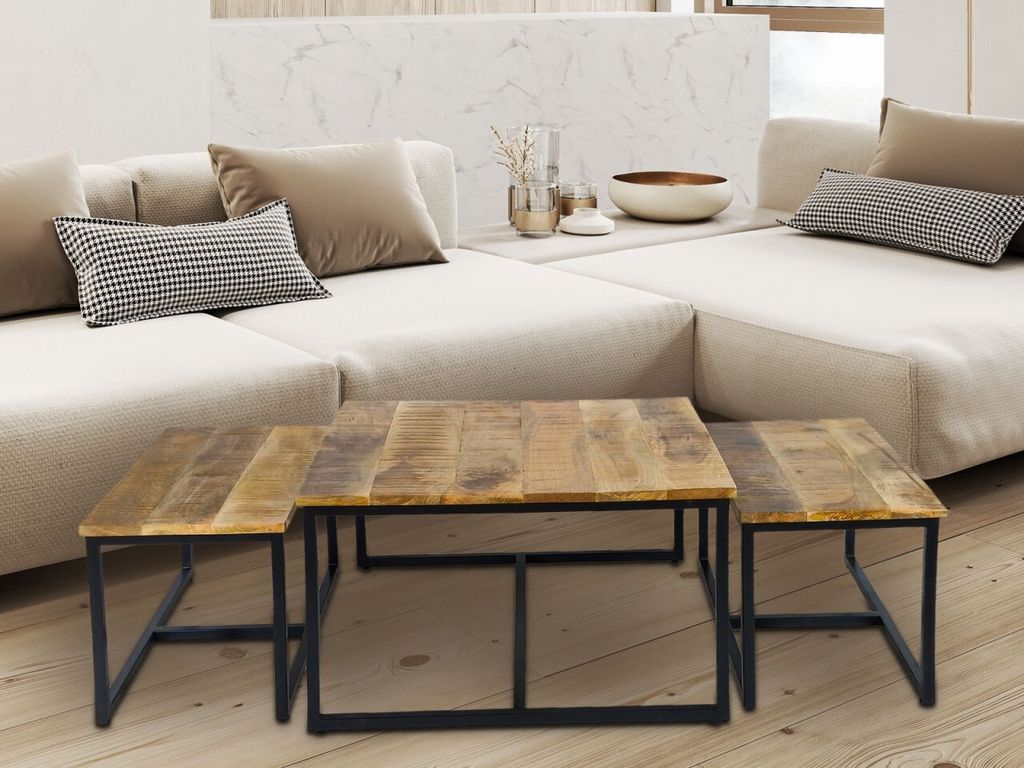 soma Couchtisch 3er Set Beistelltisch Satztisch Ontario Metall Gestell Dekoartikel Geschenke Deko