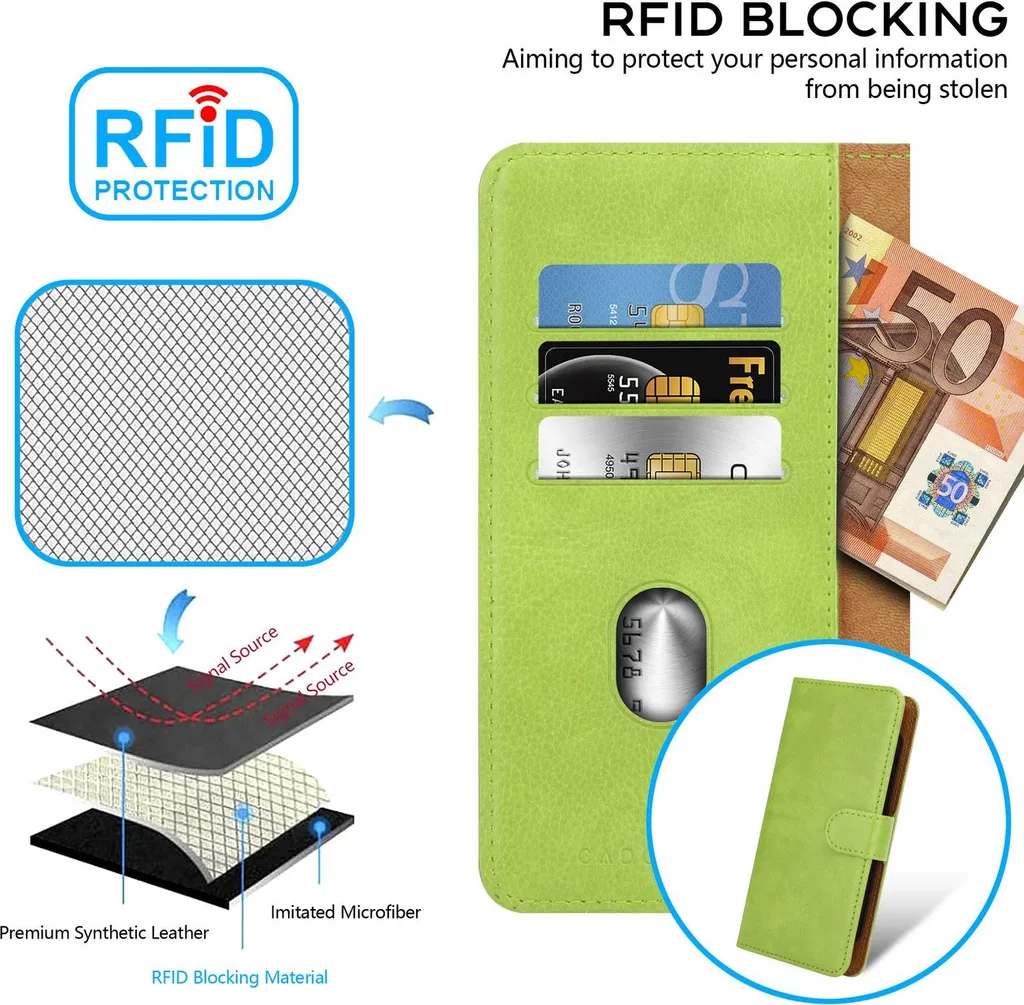 Custodia Libretto Realme 10 4G Verde Cadorabo - Elegante Cover Portafoglio - 3
