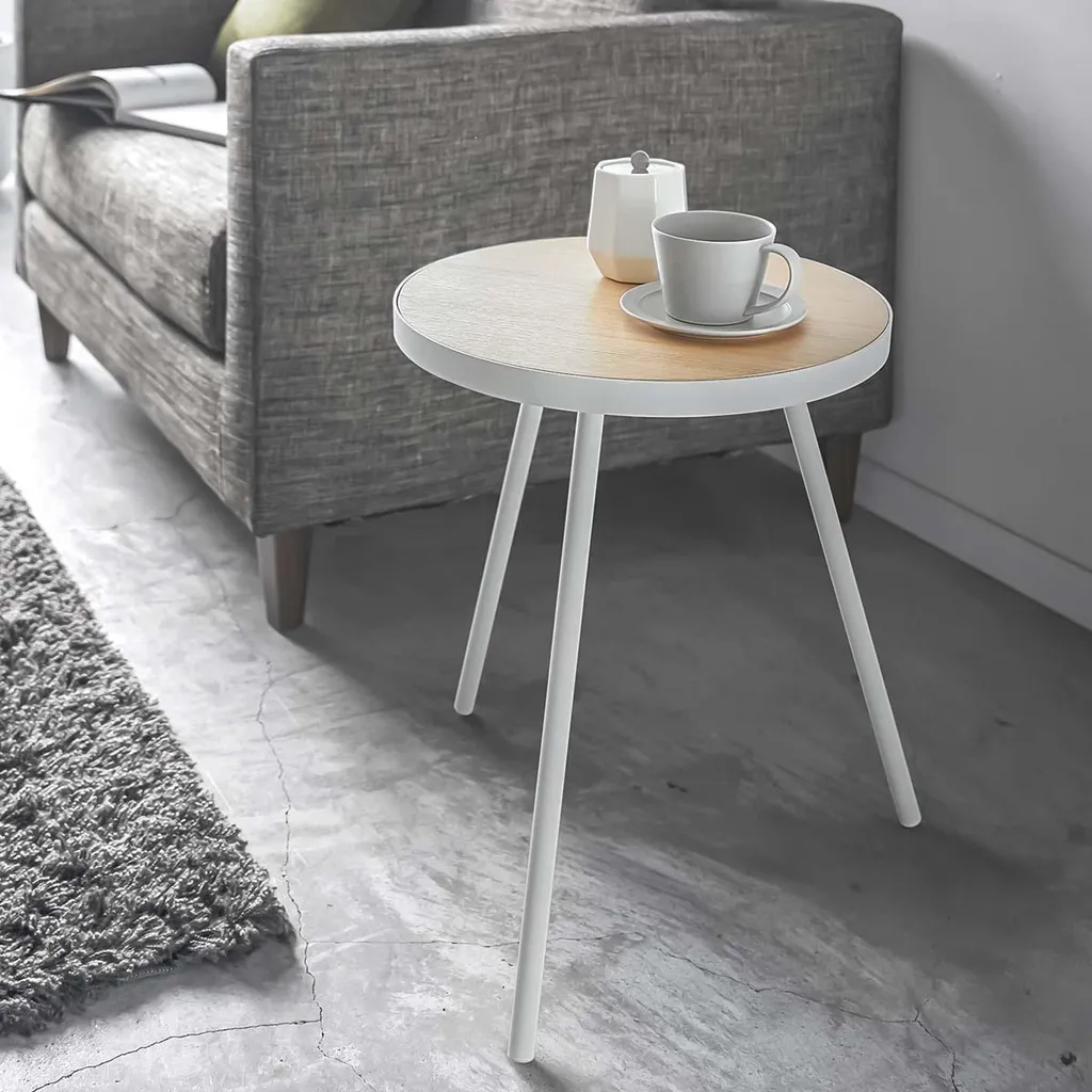 Guéridon rond TOWER L49 cm - Table de chevet industrielle en métal noir