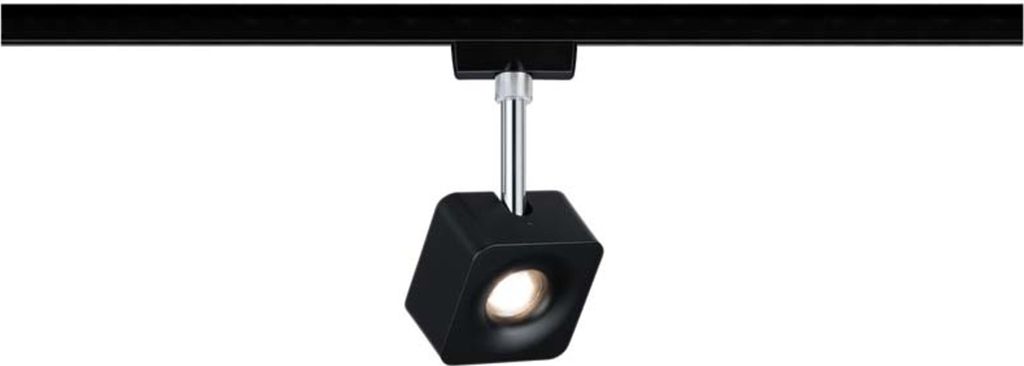 96923 URail Spot Cube 1x8W Schwarz matt Chrom 230V Met/Kst Image du produit 