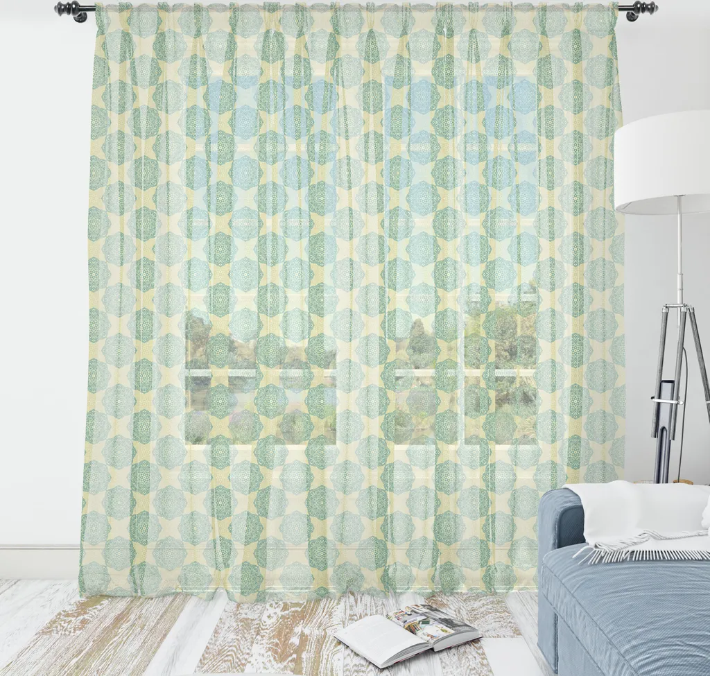 Telo Parete ABAKUHAUS Mandala 160x274 Raso Verde Alloro - Boho Style