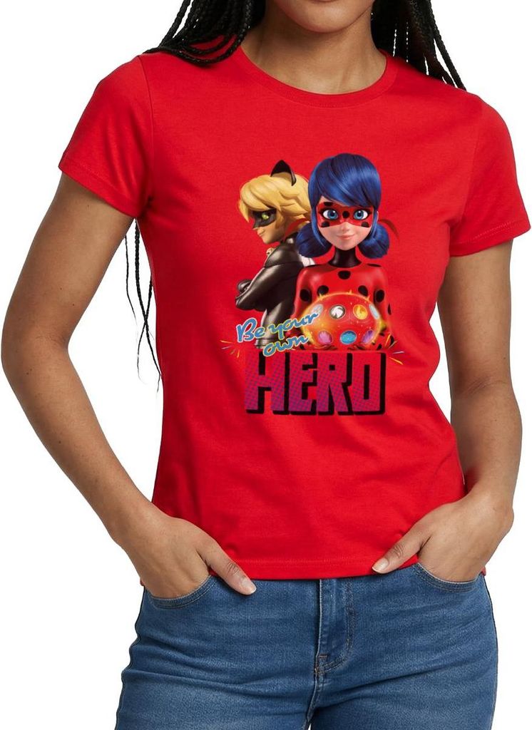 Spreadshirt Miraculous Be Your Own Hero Frauen T-Shirt, XXL, Rot