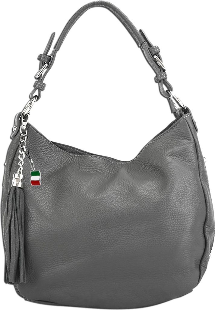 Florence Leder Tasche Schultertasche Shopper grau OTF134K