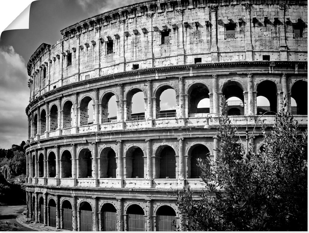ARTland Poster Rom Kolosseum Monochrom Größe: 40x30 cm