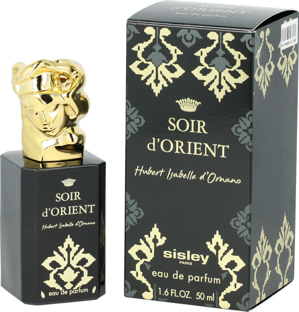 A perfume bottle and its box are displayed side-by-side against a white background.
