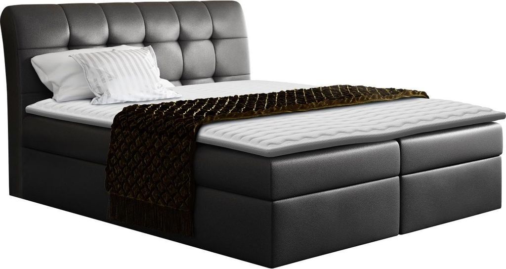 MIRJAN24 Boxspringbett Diego, Doppelbett mit zwei Bettkästen für die Bettwäsche, Stilvoll Ehebett (Farbe: Soft 011, Größe: 160 x 200 cm)