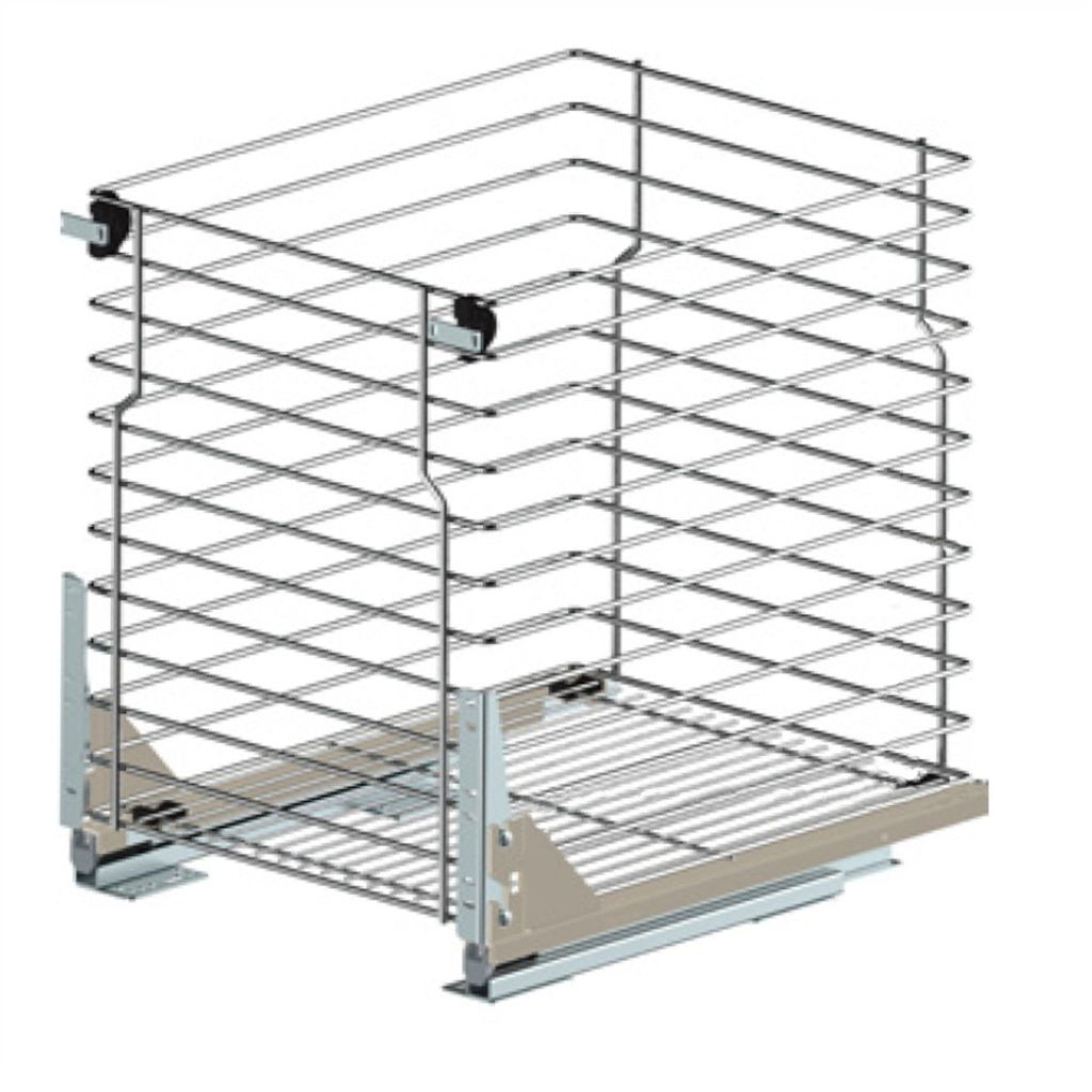 Unterschrankauszug 1 Etage Küchenauszug Schrankauszug mit Softclose – Bodenmontage für Schränke 600 mm
