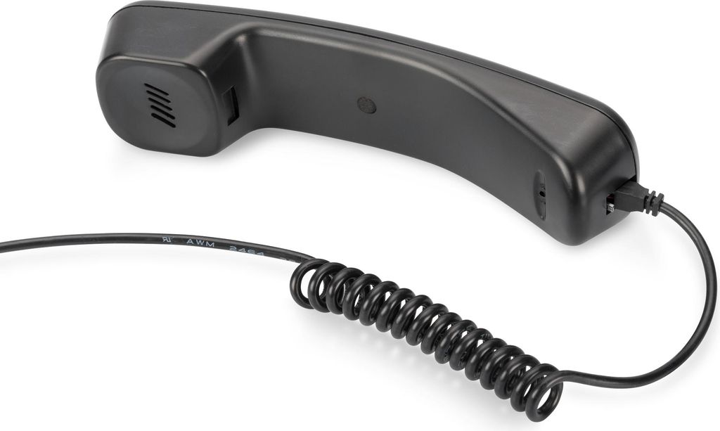 DIGITUS USB Telefonhörer schwarz Plug & Play Produktbild 