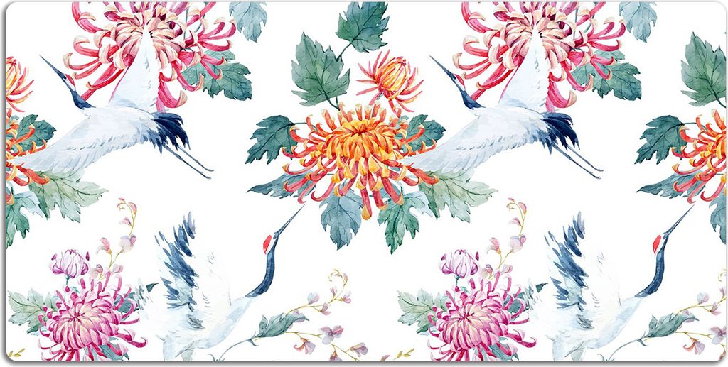 Schreibtischmatte Tischunterlage 120x60 cm Mauspad - Flight Cranes.