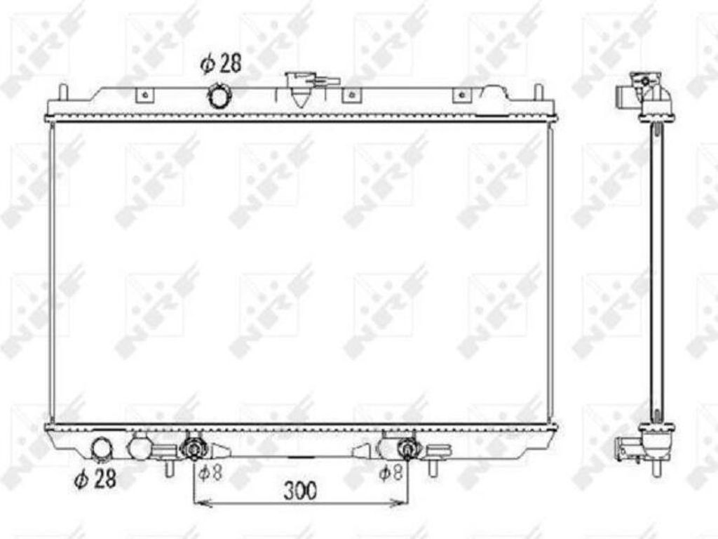 Kühler Motorkühlung Kühlrippen gelötet 698 - 360 mm Alu NRF für NISSAN ALMERA