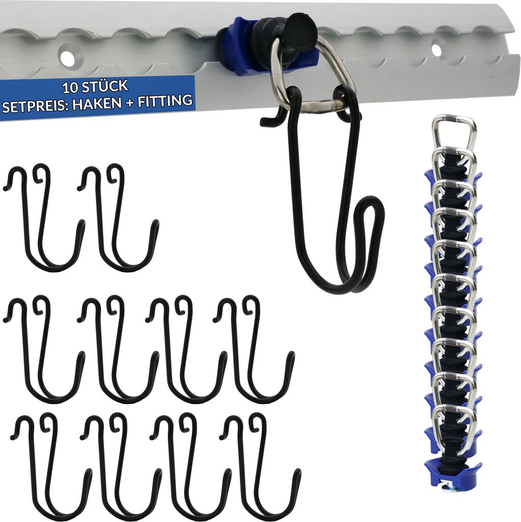 Haken Fitting Airlineschienen Kleiderhaken 10 Stück Set mit Produktbild 