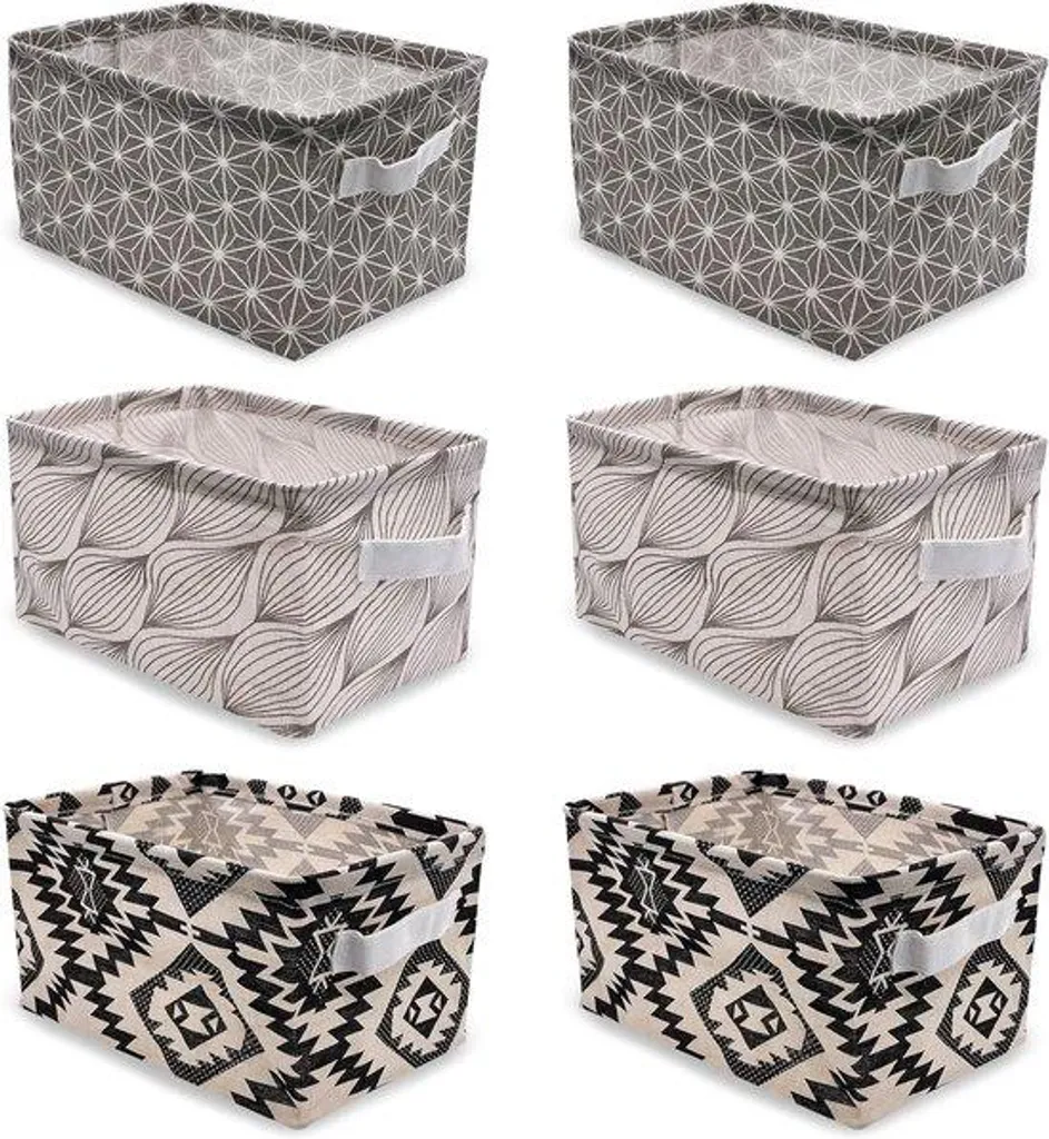 Sacs en tissu imperméables avec poignées - Lot de 6 organisateurs pliables