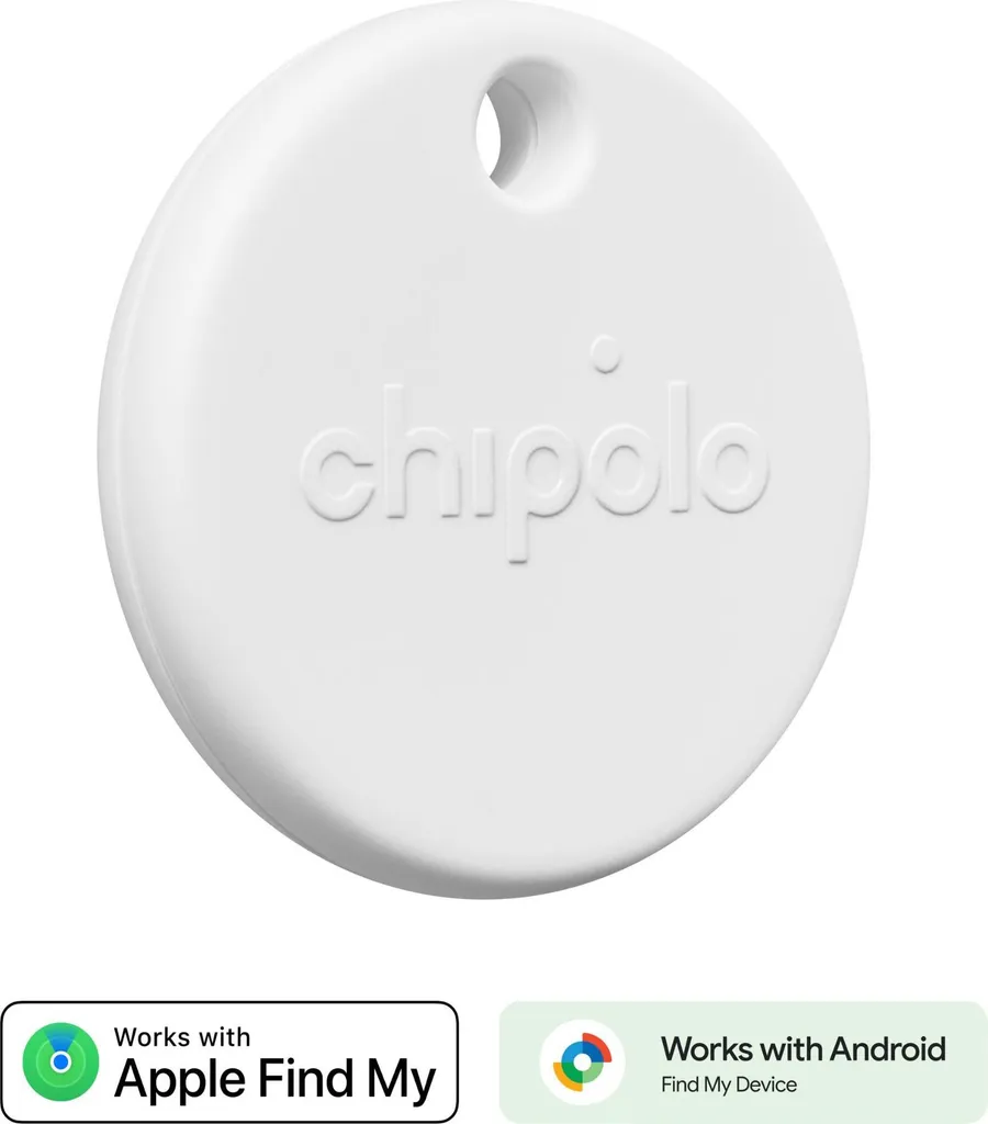 Badge anti-perte Chipolo POP blanc pour retrouver vos objets égarés