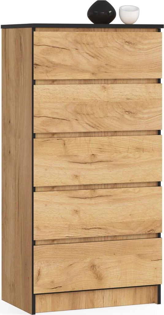 Akord Dressoir 5 Tiroirs Chêne Craft 60X40X121 Image du produit 