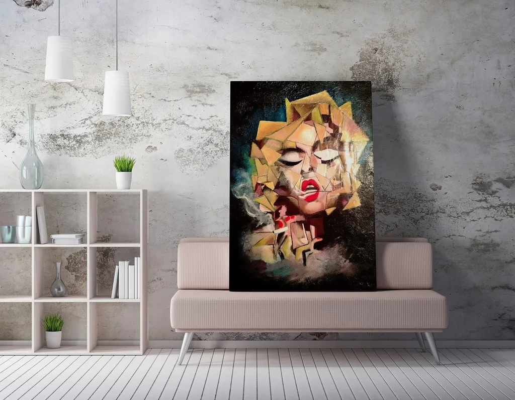 Wallity, WY322 (50 x 70), Quadro decorativo su tela, Multicolore, 50 % COTONE / 50 % POLIESTERE, 50 x 70 cm