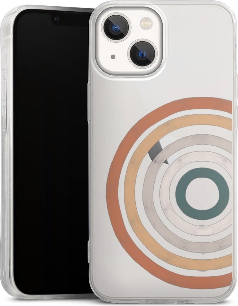 DeinDesign Slim Hülle für Apple iPhone 13 Mini Silikon Case Ultra Dünn Handyhülle Kreise Regenbogen Wasserfarbe