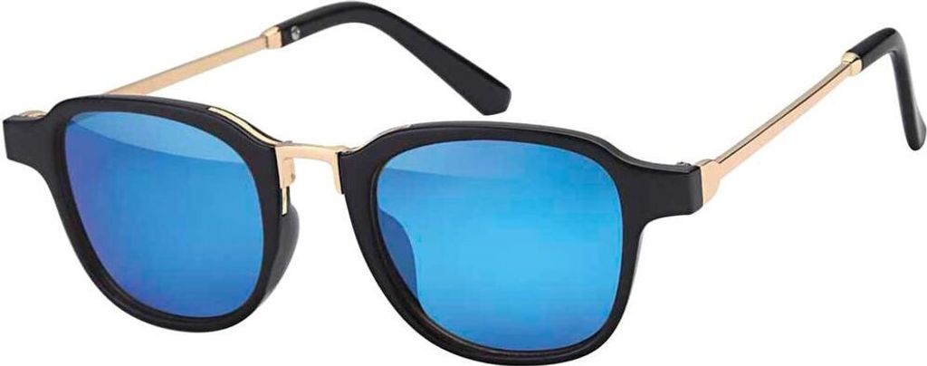 Gil Sonnen Brille Designer Piloten Herren Sonnenbrille mit Kunstoffrahmen 30417 Blau Gold