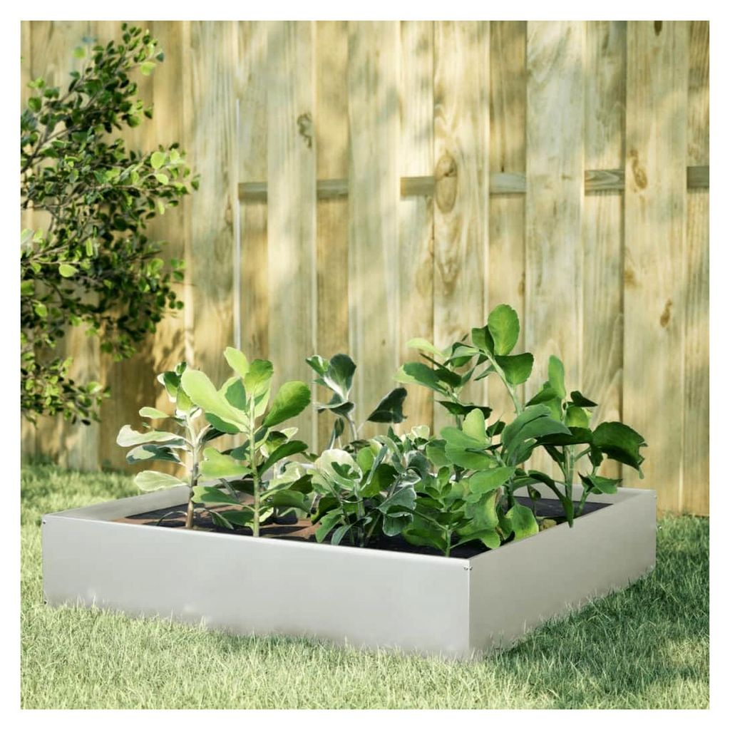 Hochbeet 100x100x33,5 cm aus Edelstahl