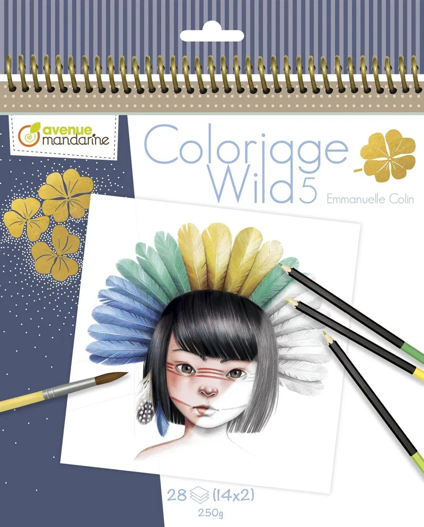 Cahier de Coloriage Enfant Papier Dessin 250g Avenue Mandarine Sauvage
