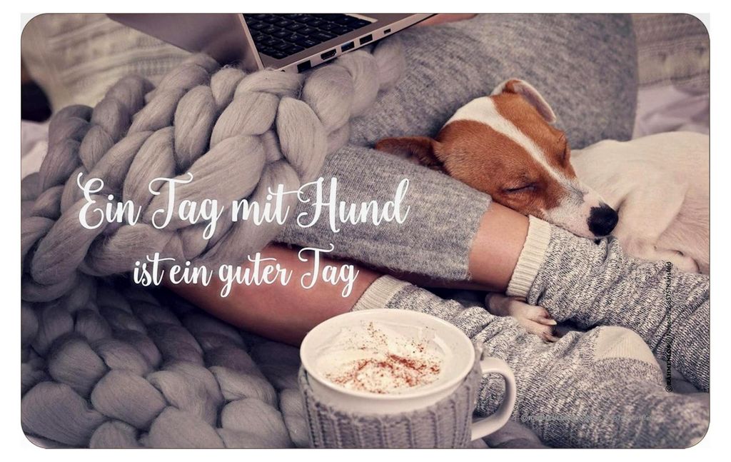 Geschenk für Hundebesitzer: Ein Tag mit Hund ist ein guter Tag - Frühstücksbrettchen Schneidbrettchen aus Deutschland