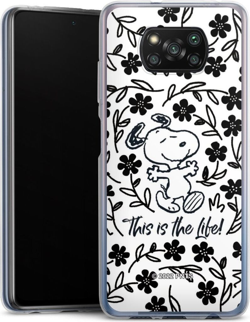 DeinDesign Handyhülle für Xiaomi Poco X3 nfc Silikon Hülle Case Smartphone Schutzhülle Blumen Peanuts Snoopy