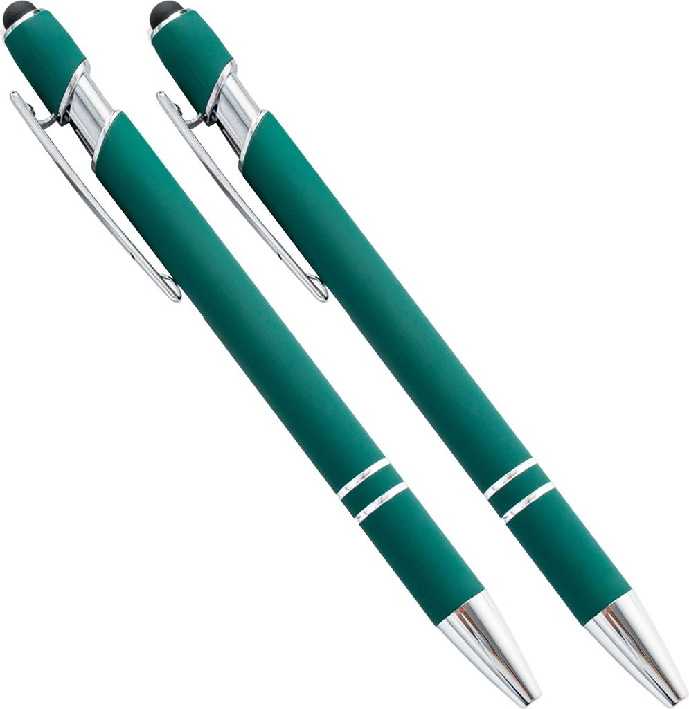 2 Stück 1,0-Feder-Mine, austauschbarer Kugelschreiber mit Clip, bequemer Griff, Metall-Aluminium-Stab, schwarze Tinte, Schreibstift, Bürobedarf