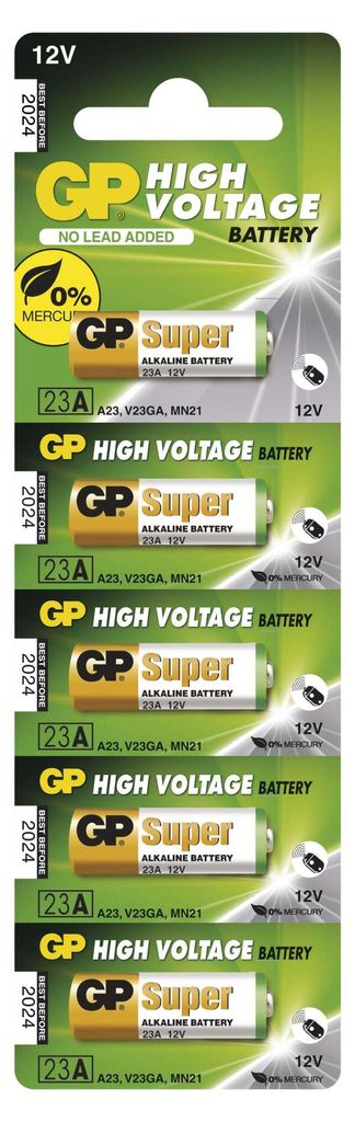 Alkalická speciální baterie GP 23AF (MN21, V23GA) 12 V, 5 ks
