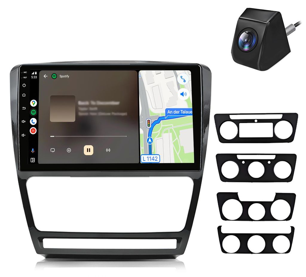 Mit Kamera Autoradio Für Skoda Octavia II 1Z3 1Z5 2008-2013 Wireless CarPlay Android Auto WiFi GPS Navi 2+64GB RDS DSP DAB+ BT