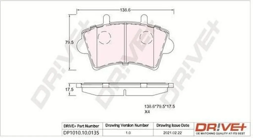 Plaquettes Frein Avant Movano X70 - Stop Bruit et Usure - OE 41060 00QAD