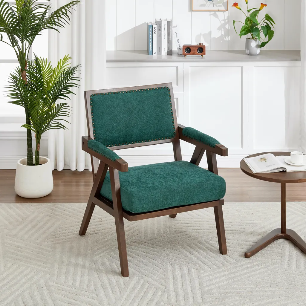 Fauteuil Relax en Bois Vert Anti-Mal de Dos avec Assise Ergonomique