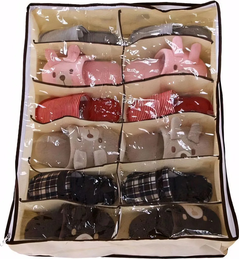 Organiseur de chaussures sous le lit anti-poussière à 12 grilles - 2