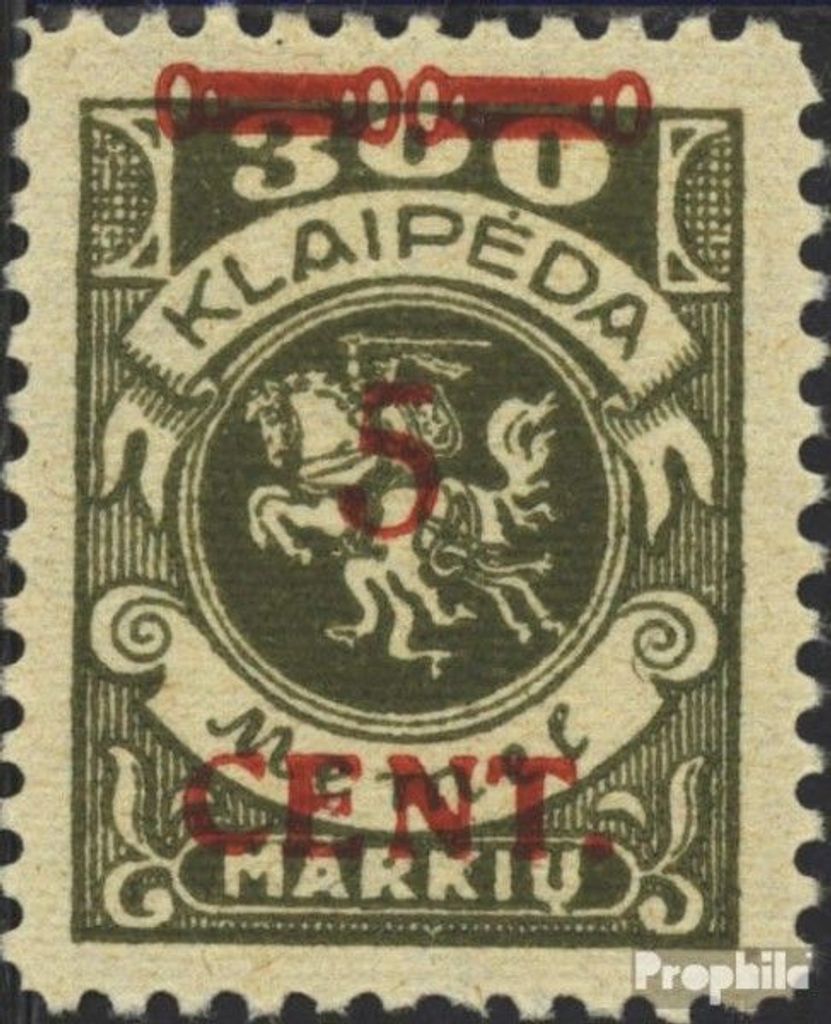 Briefmarken Memelgebiet 1923 Mi 174 postfrisch Aushilfsausgabe