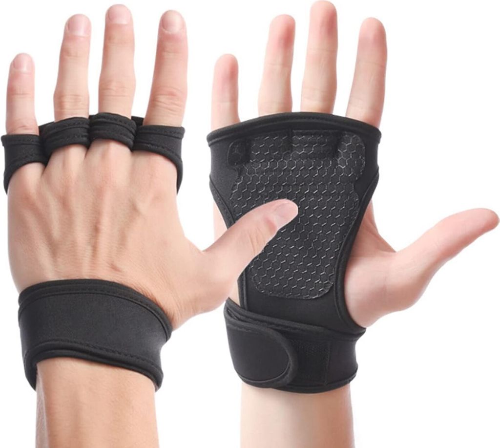 Ventilated Fitness Gloves Training Gloves for Men and Women - Non-Slip Silicone Padding Sports Gloves with Integrated Wrist Support for Weightlifti...