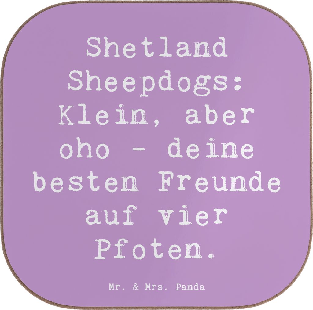 Mr. & Mrs. Panda Untersetzer für Gläser Spruch Shetland Sheepdog Freunde - Lavendeltraum - Geschenk, Shelties, Natur, Holzuntersetzer, Abenteuer,...